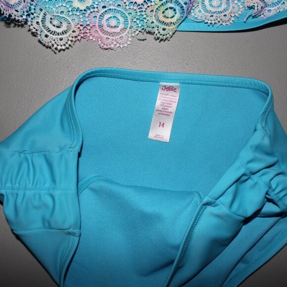 Multim Color 2 Pcs Justice Bikini Swimsuit Size 14 - Picture 5 of 10